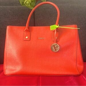 NWOT Furla Orange Satchel Bag